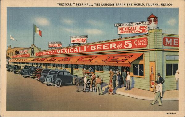Mexicali Beer Hall, The Longest Bar In The World Tijuana Mexico