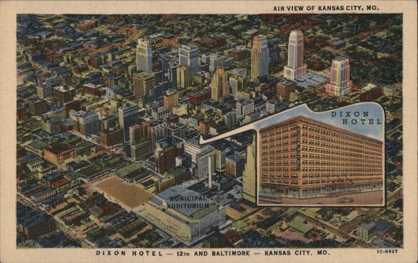 Air View of Kansas City - Dixon Hotel Missouri