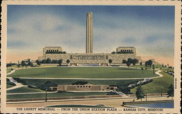 The Liberty Memorial from Union Station Plaza Kansas City Missouri
