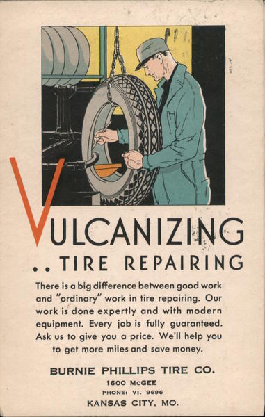 Vulcanizing Tire Repair, Goodyear - Burnie Phillips Tire Co. Kansas City Missouri