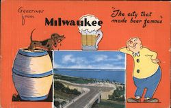 Greetings from Milwaukee, The City That Made Beer Famous Wisconsin Postcard Postcard Postcard