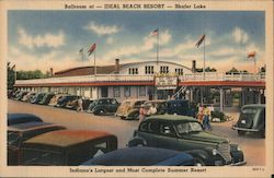 Ballroom at Ideal Beach Resort Shafer Lake Postcard