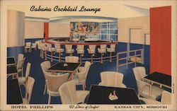 Cabana Cocktail Lounge Hotel Phillips Kansas City, MO Postcard Postcard Postcard