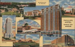 Hotel Phillips and K.C. Points of Interest Postcard
