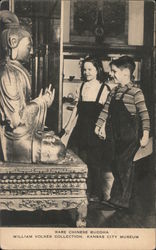 Rare Chinese Buddha, William Volker Collection, Kansas City Museum Postcard