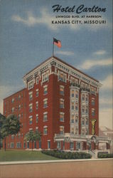 Hotel Carlton Linwood Blvd. at Harrison Kansas City, MO Postcard Postcard Postcard