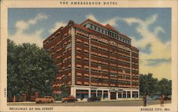 Ambassador Hotel, Broadway at 36th Street Kansas City, MO Postcard Postcard Postcard