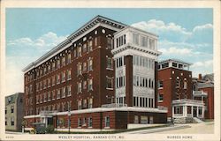 Wesley Hospital Kansas City, MO Postcard Postcard Postcard