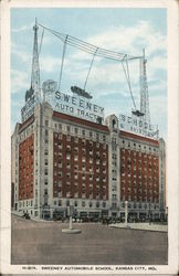 Sweeney Automobile School - Auto, Tractor & Aviation Postcard