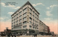 A Busy Corner Twelfth and Main Streets Postcard
