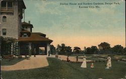 Shelter House and Sunken Gardens, Swope Park Postcard