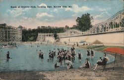 Beach at Electric Park, Looking East Postcard