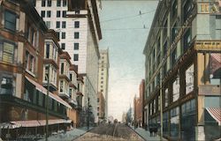 Looking East on 10th St. from Main Street Postcard