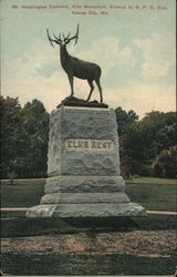 Mt. Washington Cemetery, Elks Monument Postcard