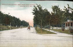 Armour Boulevard East from Main Street Postcard