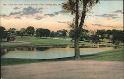 Lake and Club House, Country Club Postcard