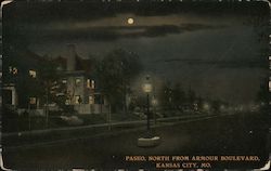 Paseo, North from Armour Boulevard Postcard