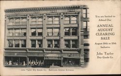 Annual August Clearing Sale John Taylor Dry Goods Postcard