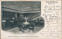 Reading & Writing Room on Parlor Floor - Emery, Bird, Thayer Co. Postcard
