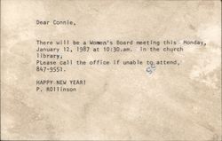 Women's Board Meeting - Correspondence Postcard