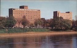 View of Harrisburg Hospital on the Susquehanna River Postcard