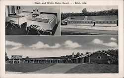 Black and White Motor Court Postcard
