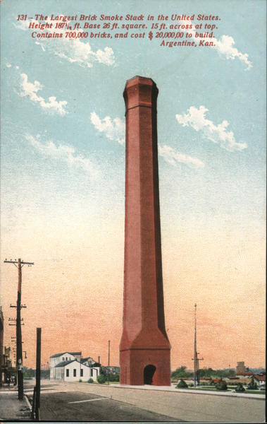 The Largest Brick Smokestack in the United States Argentine Kansas