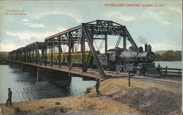 Overland Limited Going East. Copyright 1907 By William Baylis