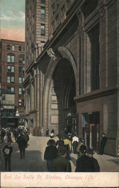 Entrance to La Salle Street Station Chicago Illinois