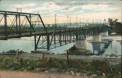 Twelfth Street Bridge over Santa Fe Tracks and Kansas River Postcard