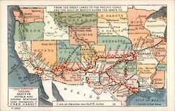 Fred Harvey Map Santa Fe Postcard