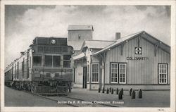 Santa Fe R.R. Station Coldwater, KS Postcard Postcard 