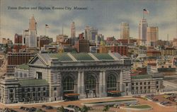 Union Station and Skyline Postcard