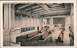 Interior of Station, Pawtucket Central Falls Postcard