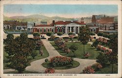 Norfolk & Western Station from Auditorium Postcard