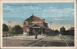 Northwestern Depot Janesville, WI Postcard Postcard Postcard