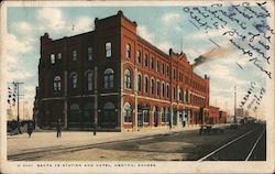 Santa Fe Station and Hotel Newton, KS Postcard Postcard Postcard