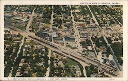 Bird's-Eye View of Newton Kansas Postcard Postcard Postcard