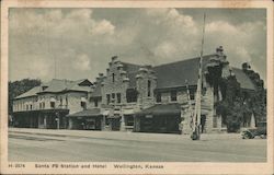Santa Fe Station and Hotel Wellington, KS Postcard Postcard Postcard