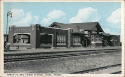 Santa Fe and Frisco Station Lyons, KS Postcard Postcard Postcard