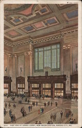 East End of Grand Lobby, New Union Station Kansas City, MO Postcard Postcard Postcard