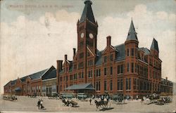 Wells Street Station, Chicago & Northwestern Railway Postcard