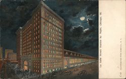 La Salle Street Station by Night Postcard
