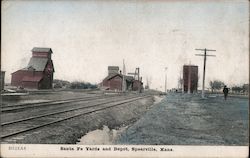 Santa Fe Yards and Depot Spearville, KS Postcard Postcard Postcard