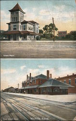 Frisco and Rock Island Depots Postcard