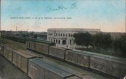 Chicago, Burlington and Quincy Depot Postcard