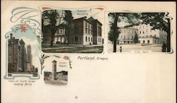 View of Sixth Street Looking North, Union, Depot., Federal Building, City Hall Postcard
