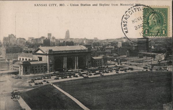 Union Station and Skyline from Memorial Hill Kansas City Missouri