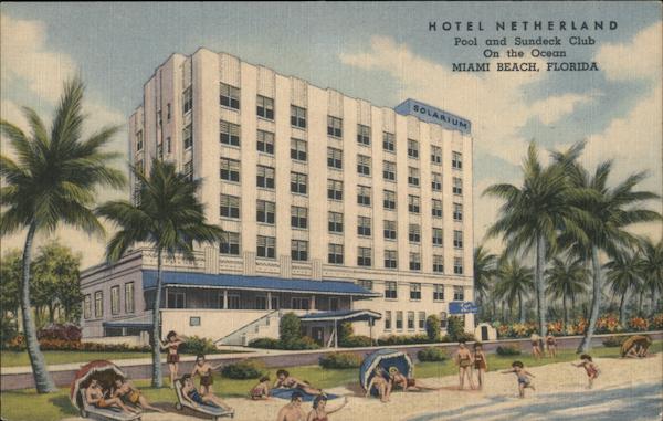 Hotel Netherland - Pool and Sundeck Club On the Ocean Miami Beach Florida