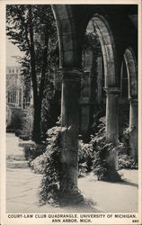 Court-Law Club Quadrangle, University of Michigan Postcard